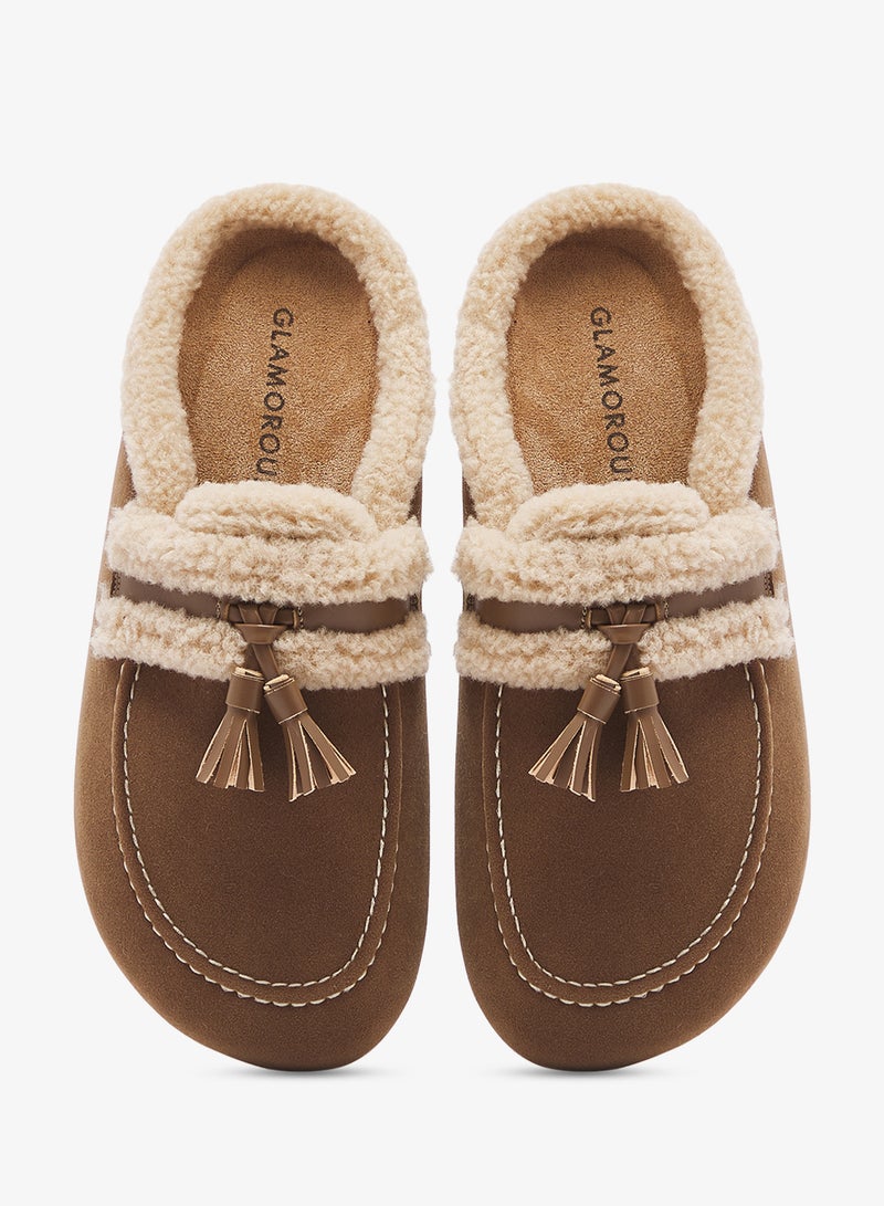 GLAMOROUS Casual Fluffy Slip On Mules - Image 4